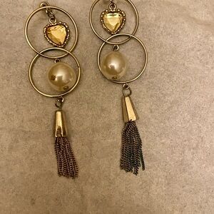 Elegant Gold and Pearl Dangle Earrings